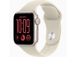 Apple Watch SE 3 GPS 40mm Starlight Aluminium Case with Sand Sport Band - S/M (MJKR4MP/A)